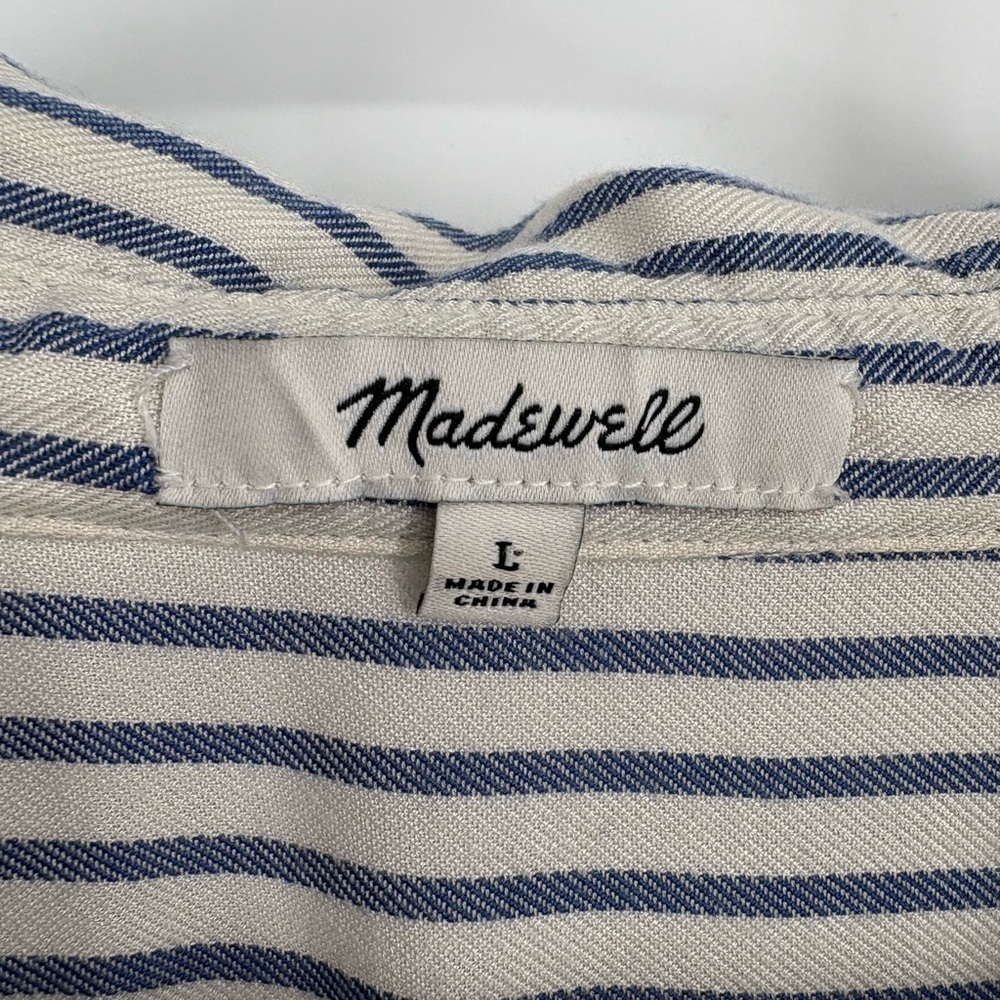Madewell Central Shirt in Dalton Blue and White Stripe - Picture 7 of 10